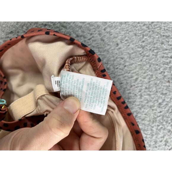 Kona Sol Swimsuit Women 20 (2XL) Brown Leopard High Neck Crisscross Back NWT - Picture 7 of 10